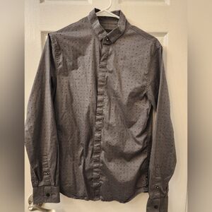 Armani Exchange mens shirt long sleve dark grey size S slim